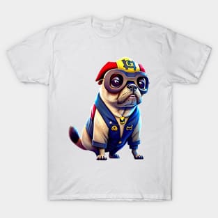 Childish Pug in Pirate Hat - Cute and Playful Dog with Pirate Costume T-Shirt